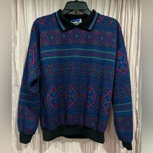 Cape Cod Sportswear Crewneck Sweater with Geometric Patterns